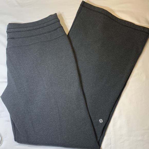 lululemon athletica Pants - Lululemon black wide-leg sweat pants with drawstring and back pocket size 12